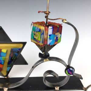 Menorah and Dreidel Combo